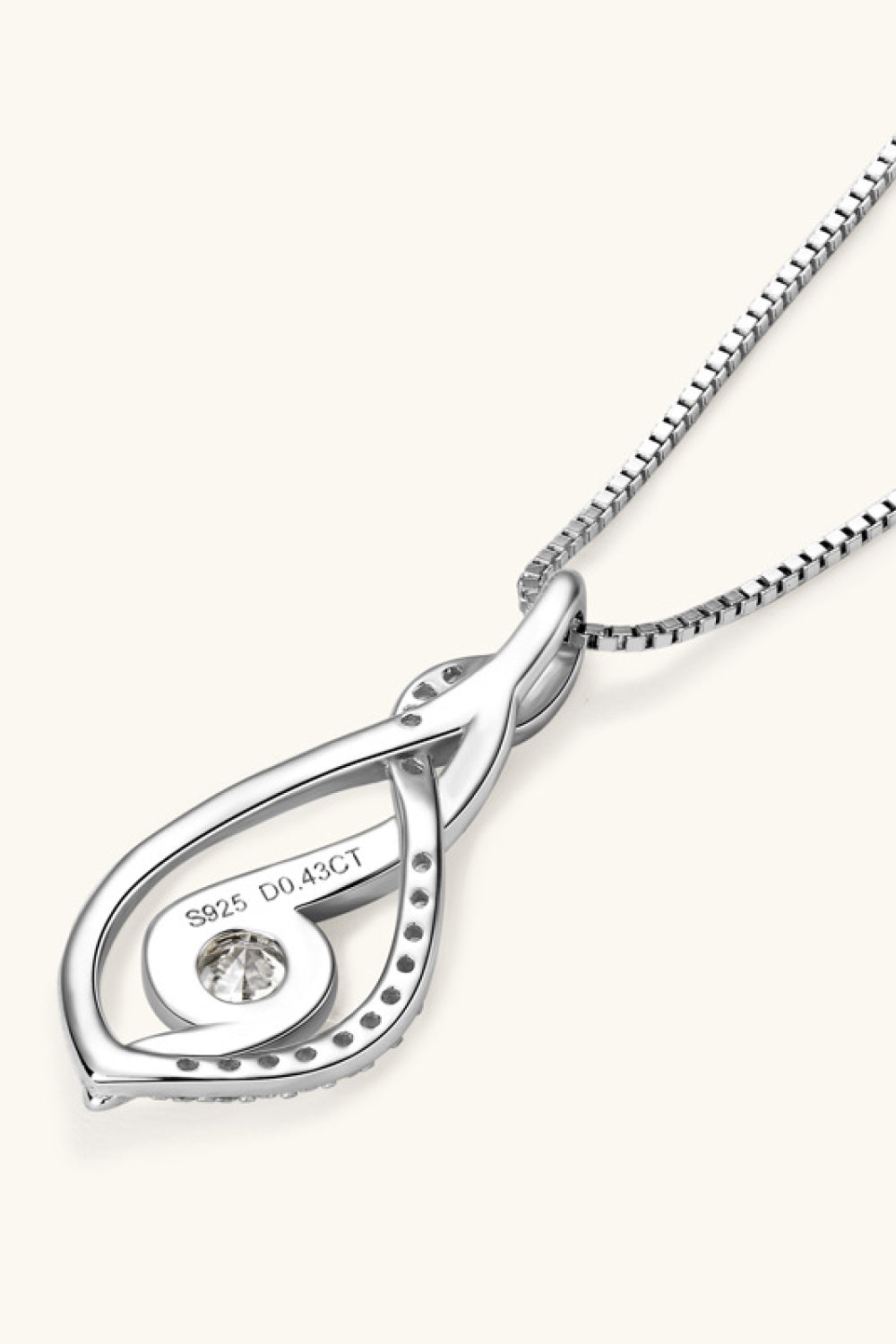 Moissanite necklace silver finish