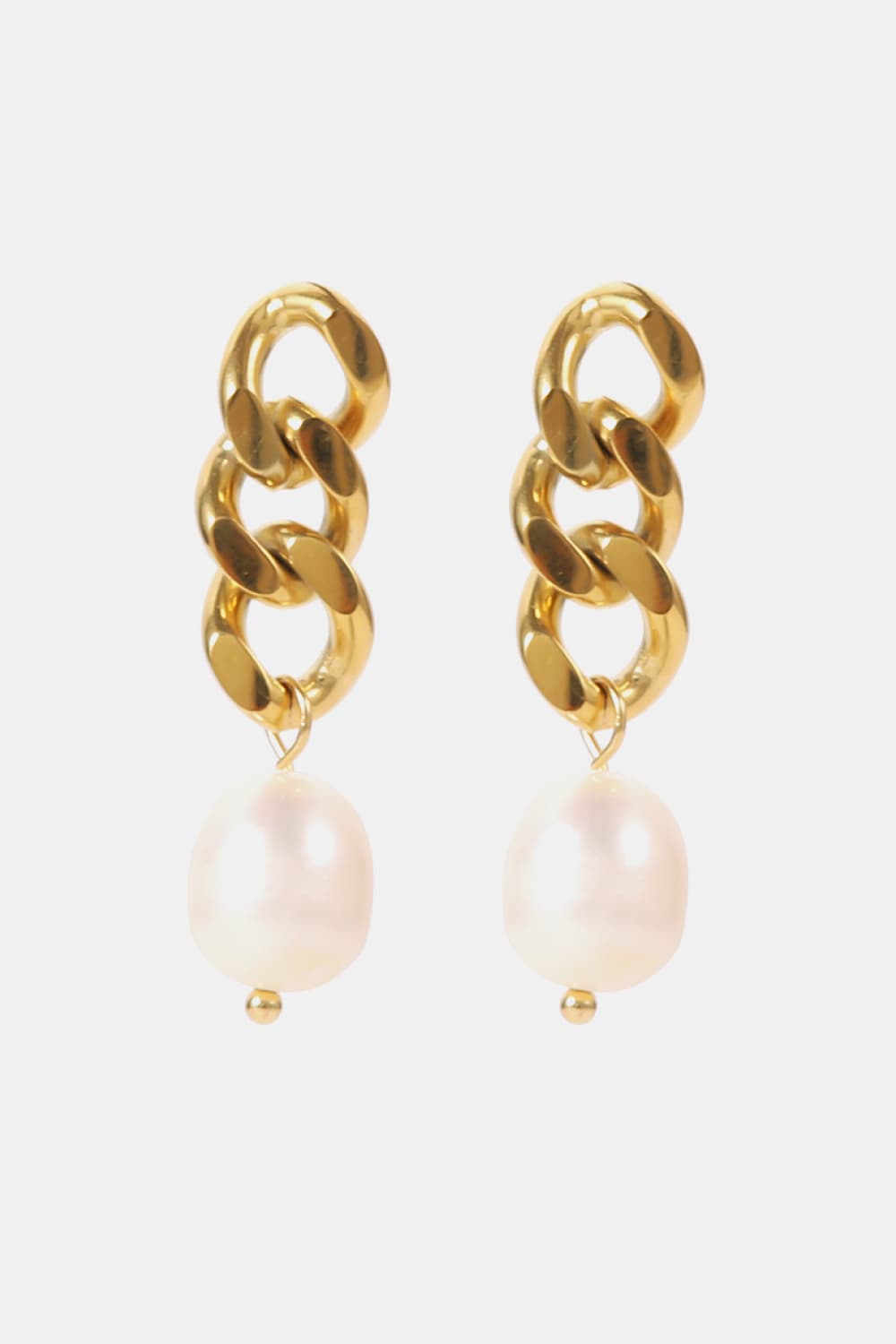 Freshwater pearl earrings side view
