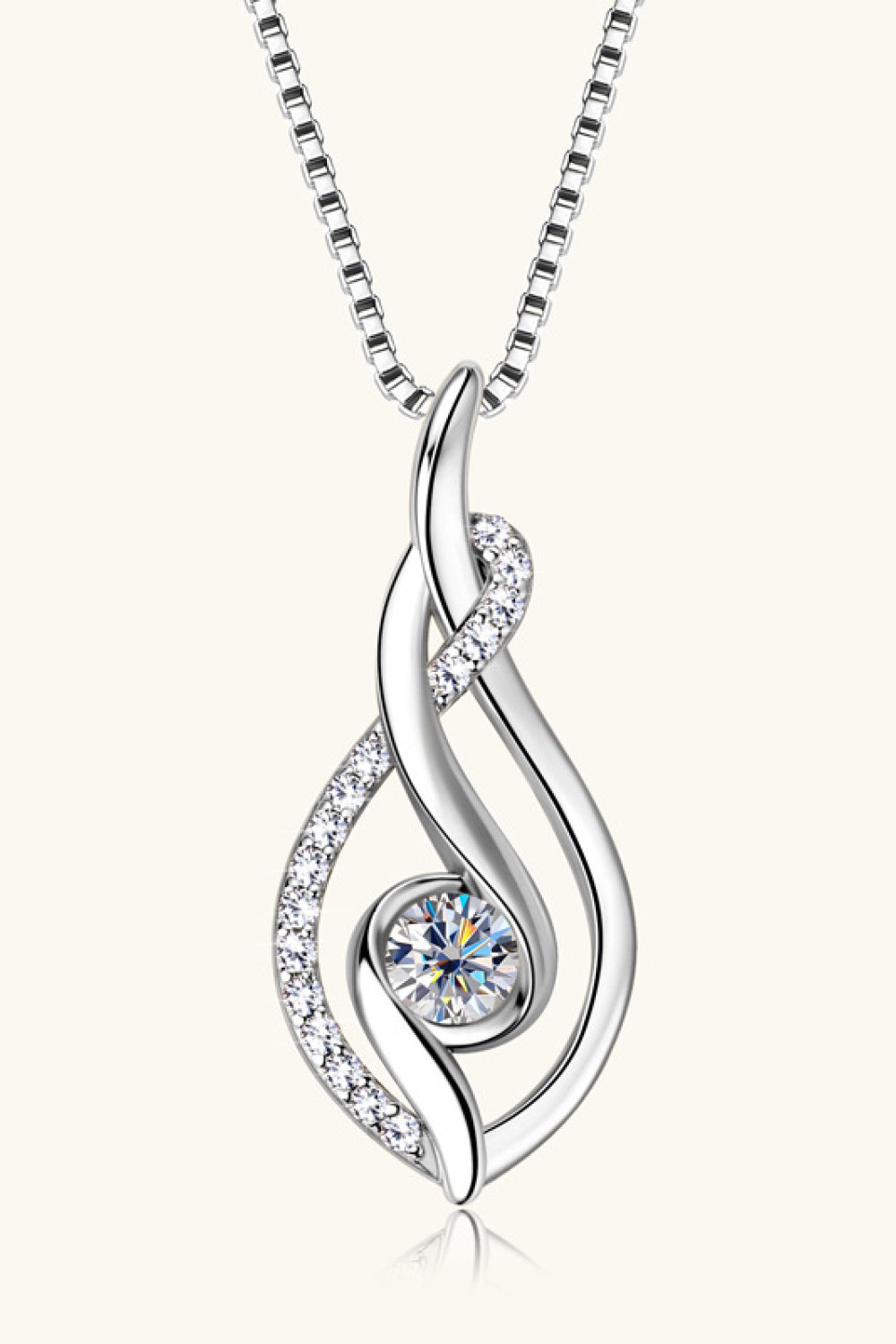 Moissanite necklace with sterling silver pendant