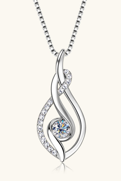 Moissanite necklace with sterling silver pendant