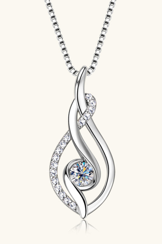 Moissanite necklace with sterling silver pendant