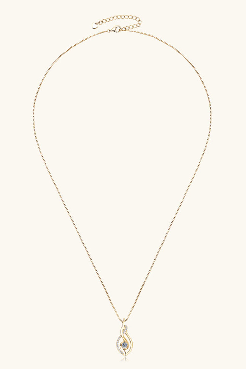 Moissanite necklace worn detail