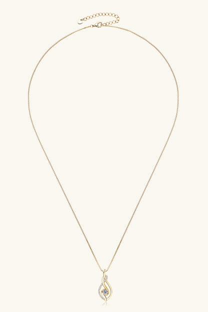 Moissanite necklace worn detail