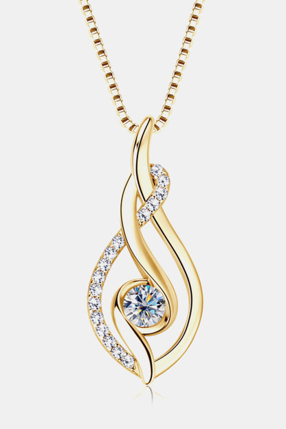 Moissanite pendant necklace side view