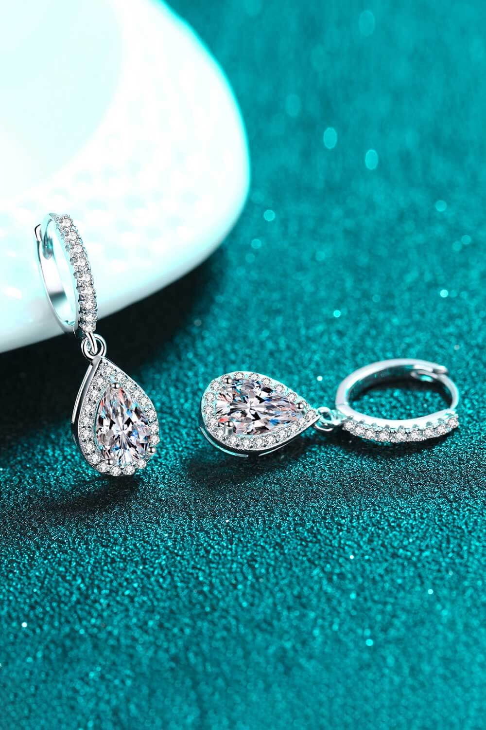 Silver teardrop earrings alternate view