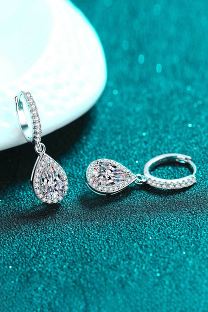 Silver teardrop earrings alternate view
