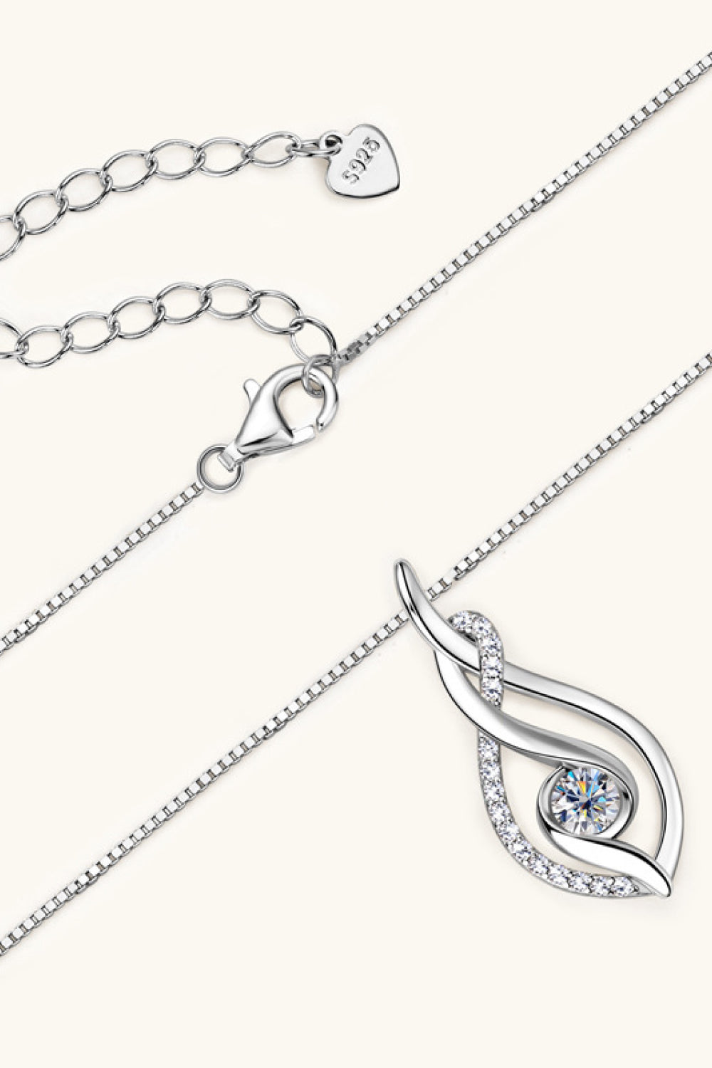 Moissanite necklace pendant close-up