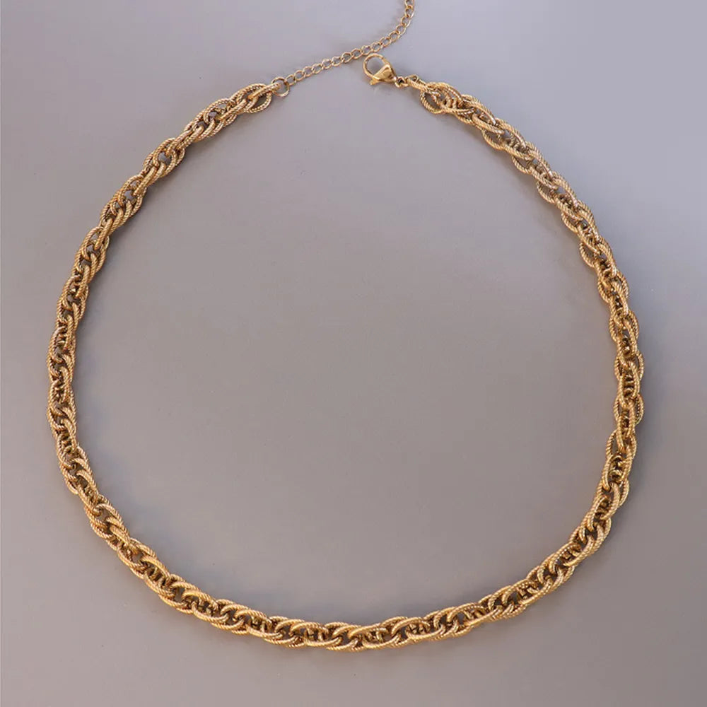 Gold plated chain necklace detail