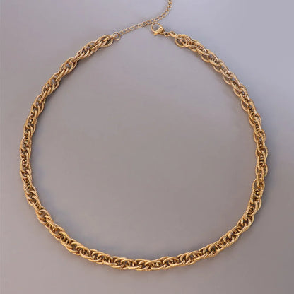 Gold plated chain necklace detail
