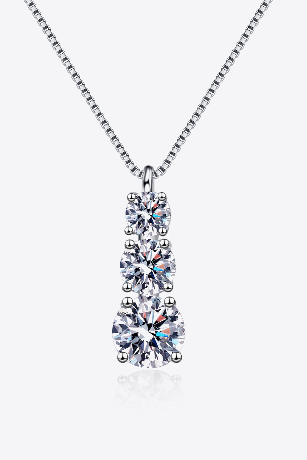 Moissanite triple pendant necklace