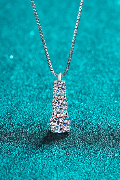 Moissanite pendant necklace close-up