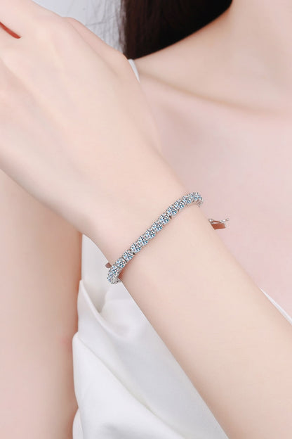 Sterling silver moissanite bracelet detail